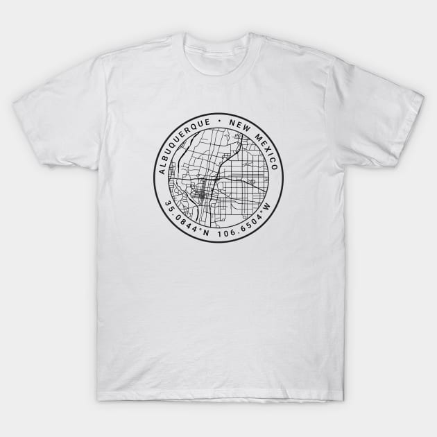Albuquerque Map T-Shirt by Ryan-Cox